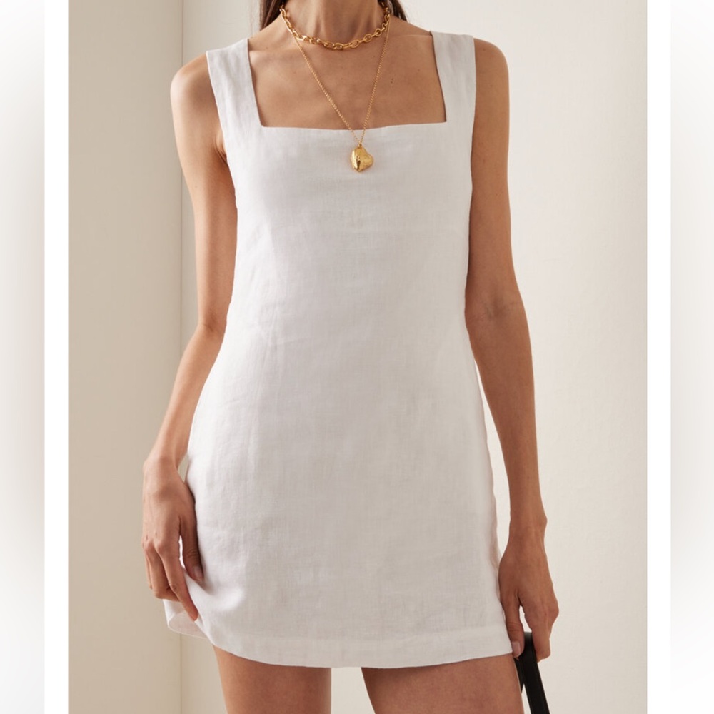 Posse Alice Linen Mini Dress - White